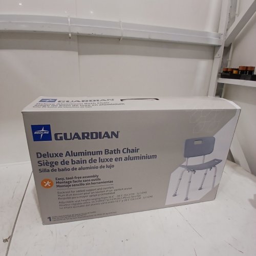 MEDLINE GUARDIAN DELUXE ALUMINUM BATH CHAIR - 400LBS CAP - GREY (MODEL: G2-101KRX1) image 3
