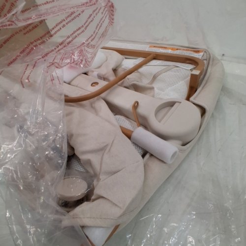 BABYBOND 3-IN-1 BABY BEDSIDE CRIB, BASSINET CRIB AND INCLINED ANTI-REFLUX CRIB - 36.5" X 21.5" X 34.5" - WOOD GRAIN LEGS, BEIGE BED (MODEL:Y06) image 3