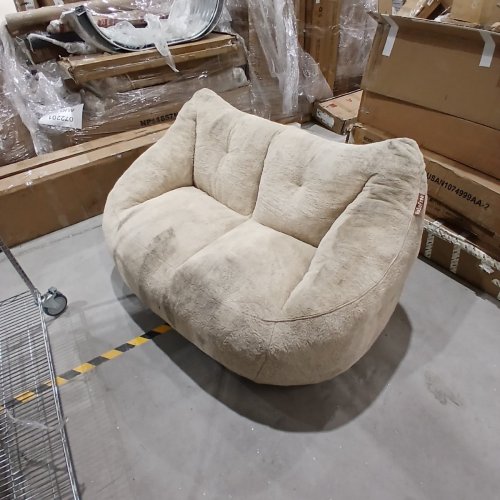 RELEFREE COMFY BEAN BAG ACCENT CHAIR - 36.6" X 42.1" X 65" - CREAM image 5