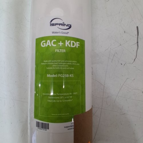 ISPRING GAC + KDF WATER FILTER - 20" X 4.5" - WHITE (MODEL: FG25B-KS) image 2
