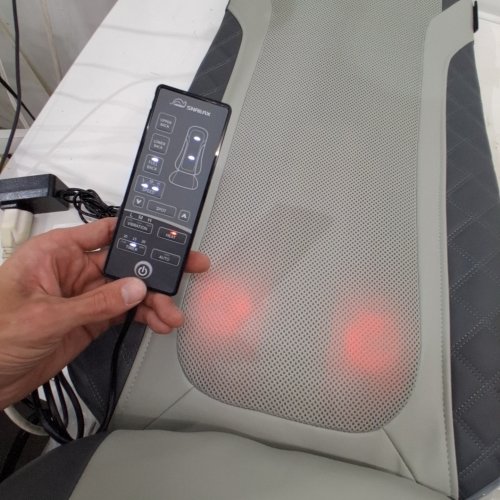 SNAILAX SHIATSU BACK MASSAGER WITH HEAT - 44.1” X 16.7” X 5.9” - 3 NECK INTENSITIES/4 BACK MASSAGE MODES/2 HEAT SETTINGS/3 VIBRATION MODES - GREY (MODEL: SL-22A5) image 2