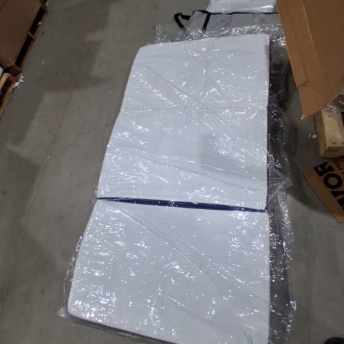 TWIN TRI-FOLD MATTRESS - 4" - WHITE AND BLUE image 2