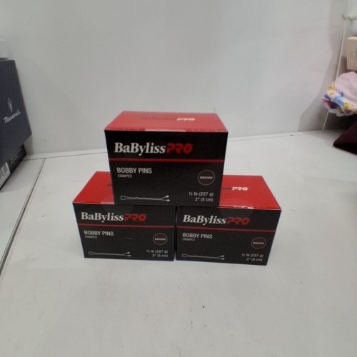 3 BABYLISSPRO CRIMPED BOBBY PINS - 1/2 LBS, 2" - BROWN image 2