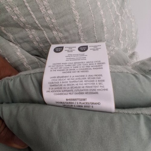 3PC BETTER HOMES & GARDENS COMFORTER SET - DOUBLE/QUEEN - SAGE GREEN image 4