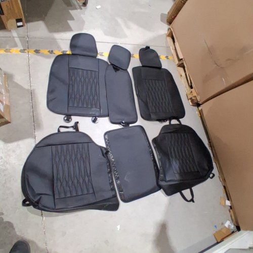 5PC FRIDADAKU CAR SEAT COVER SET - WATERPROOF, FAUX LEATHERETTE CUSHION PROTECTORS WITH LUMBAR SUPPORT, UNIVERSAL FIT FOR MOST CARS, SUVS, TRUCKS - BLACK image 2