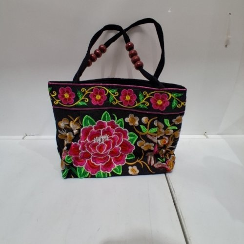EMBROIDERED FLORAL HANDBAG PURSE - MULTICOLOURED image 2