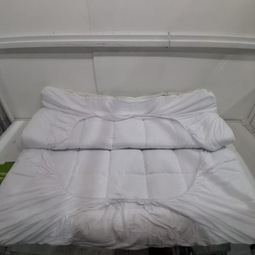 NIAGARA BAMBOO FITTED MATTRESS TOPPER - FULL - GREEN/WHITE image 3