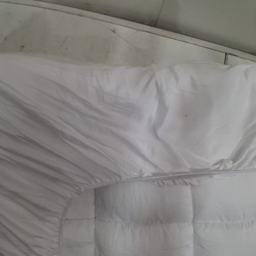 NIAGARA BAMBOO FITTED MATTRESS TOPPER - FULL - GREEN/WHITE image 4