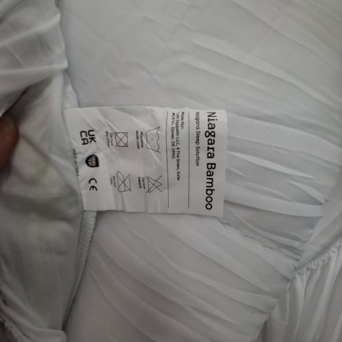 NIAGARA BAMBOO FITTED MATTRESS TOPPER - FULL - GREEN/WHITE image 5