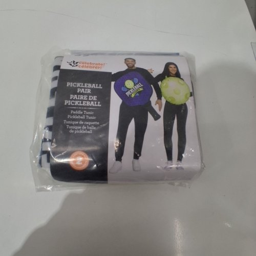 2PC ADULT PICKLEBALL PAIR COSTUME TUNIC - ONE SIZE FITS MOST - PURPLE AND GREEN image 2