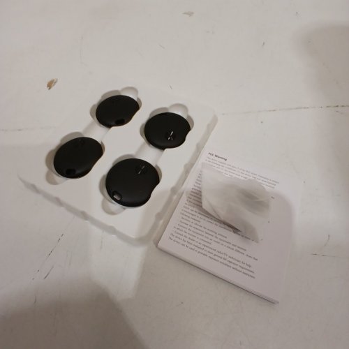 4PK AOWOKA SMART BLUETOOTH AIR TRACKER ITEM FINDER KEYCHAIN - WORKS WITH APPLE FIND MY (IOS ONLY) AND SIRI - BLACK (MODEL: WETAG MINI) image 2