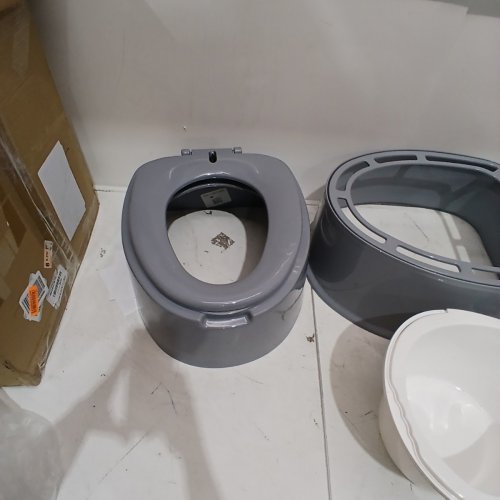 PORTABLE CAMPING TOILET WITH REMOVABLE PAPER HOLDER - 5L CAPACITY - GREY (MODEL: QJK) image 3