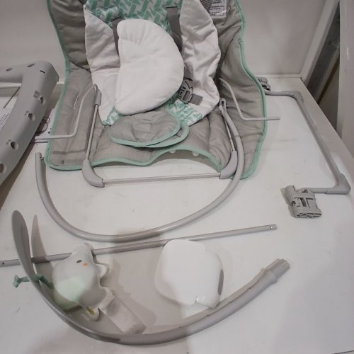 INGENUITY 3-IN-1 KEEP COZY GROW WITH ME VIBRATING BABY BOUNCER, ROCKER & CHAIR - 40LBS CAPACITY - WEAVER THEME GREY/WHITE/GREEN (MODEL: ‎12428) image 4