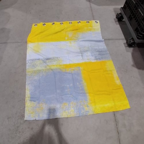 (1 PANEL) OIL PAINTED STYLE CURTAIN - 50" X 66" - YELLOW/GREY image 2