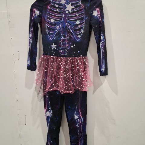 GIRL'S GOODMARK STARRY SKELLY SKELETON COSTUME - MEDIUM (8-10) - BLACK/ PURPLE/PINK (ITEM: CA31622M) image 2