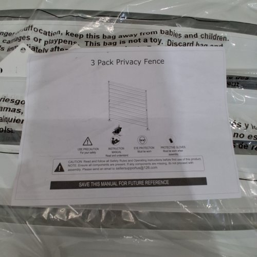 3PK BESFUR METAL PRIVACY FENCE PANELS FOR OUTSIDE - 42" H X 38" W - WHITE (MODEL: WL4238WT3PK) image 14