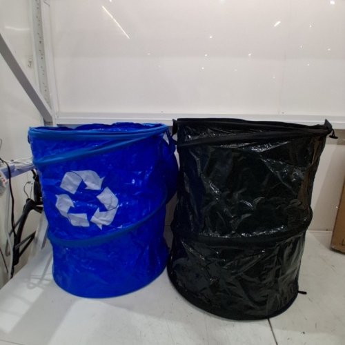 2PK COGHLAN'S POP UP CONTAINER SET- FITS 30GAL TRASH BAGS- 19.5" X 24"- BLUE & BLACK-(MODEL:1919) image 2