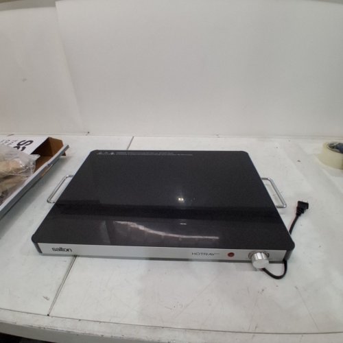 SALTON HOTRAY XL WARMING TRAY WITH TEMPERED GLASS - 400W -21" X 16" - BLACK - (MODEL: 2123123 / WT2148) image 3