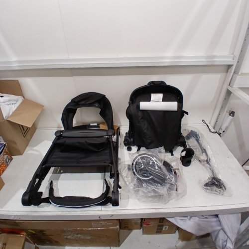 INFANS 2-IN-1 BABY STROLLER WITH ADJUSTABLE CANOPY - 39.5" X 29" - BLACK (MODEL: BB5224BK) image 2