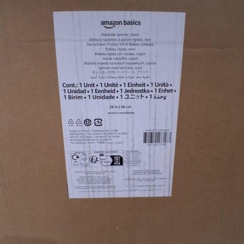AMAZON BASICS HARDSHELL CARRY ON SPINNER SUITCASE LUGGAGE - 26" - BLACK image 2