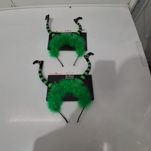 2PK WAY TO CELEBRATE! WITCH HEADBANDS - GREEN AND BLACK image 2