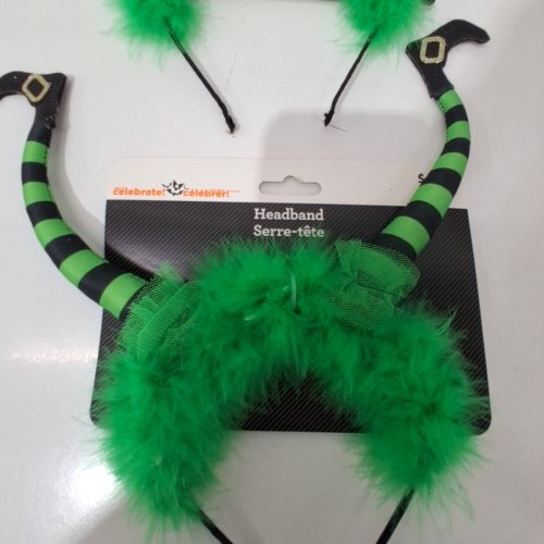 2PK WAY TO CELEBRATE! WITCH HEADBANDS - GREEN AND BLACK image 3
