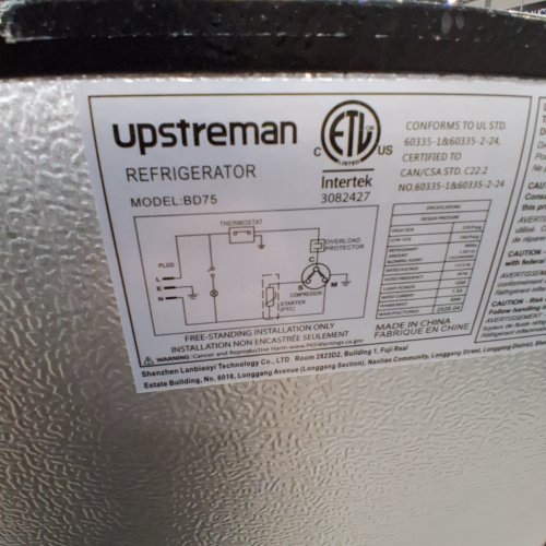 UPSTREMAN 2 DOOR TOP MOUNT REFRIGERATOR AND FREEZER - 7.7 CU. FT - BLACK (MODEL: BD75) image 11