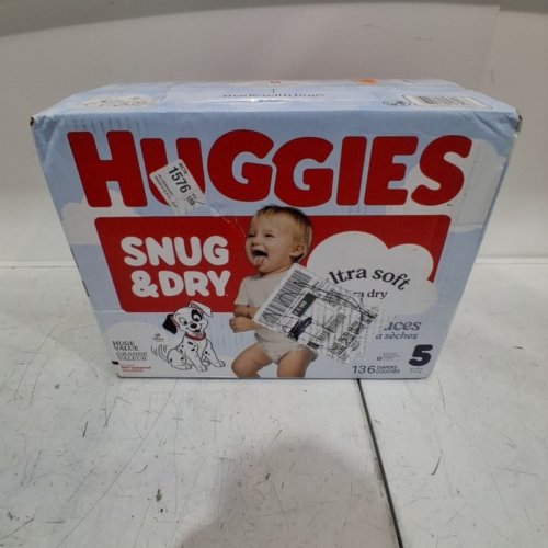 136PK HUGGIES DISNEY BABY SNUG AND DRY DISPOSABLE DIAPERS - SIZE 5 - 27LB+ - MICKEY MOUSE image 2