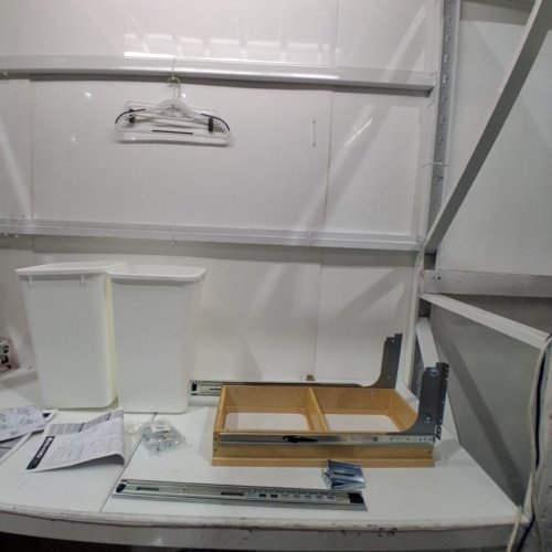REV-A-SHELF DOUBLE PULL-OUT TOP MOUNT WOOD & WHITE WASTE CONTAINER - 13.5" / 27 QT (MODEL: 4WCTM-15DM2) image 2