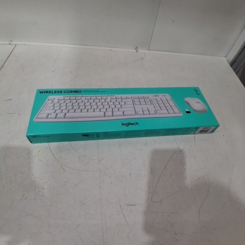 2PC LOGITECH FULL-SIZE WIRELESS COMBO - ADJUSTABLE HEIGHT KEYBOARD WITH WIRELESS MOUSE - OFF WHITE - (MODEL: 920-013290) image 2