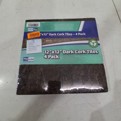 4PK FLIPSIDE DARK CORK TILES - 12" X 12" - 9.5 MM THICKNESS - DARK BROWN (MODEL: 12058) image 2