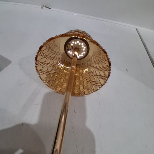 RECHARGEABLE CRYSTAL TABLE LAMP - 10.5" GOLD/AMBER image 2