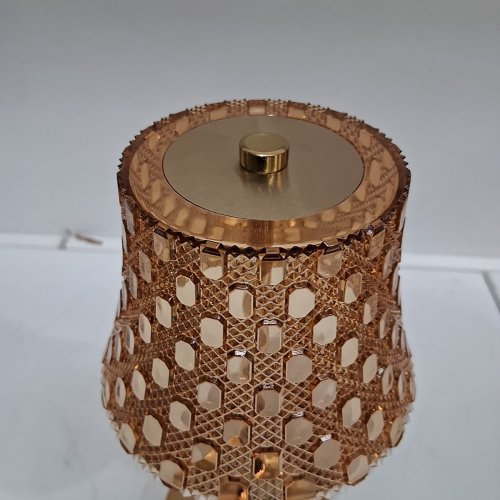 RECHARGEABLE CRYSTAL TABLE LAMP - 10.5" GOLD/AMBER image 5