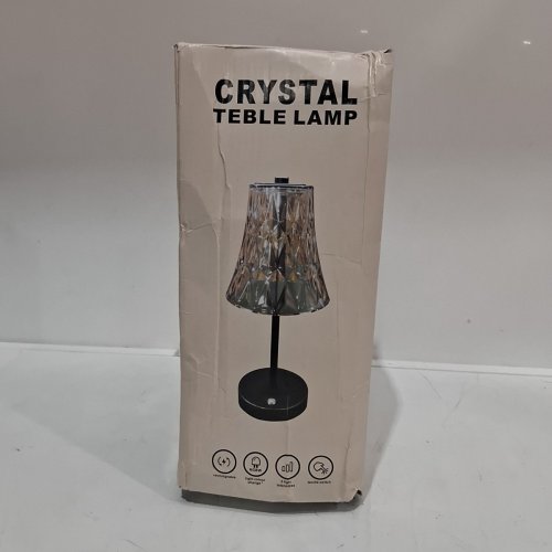 RECHARGEABLE CRYSTAL TABLE LAMP - 10.5" GOLD/AMBER image 6