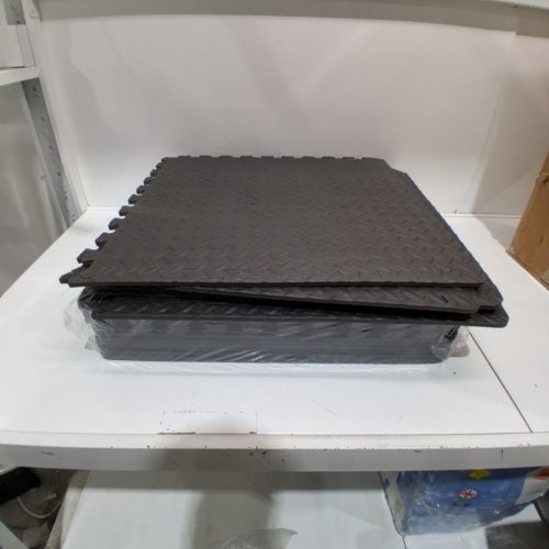 17PK INTERLOCKING HIGH DURABILITY FOAM GYM FLOOR TILES - 22" X 22" - BLACK image 2