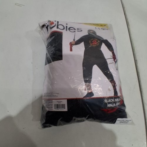 4PC MEN'S RUBIES BLACK NINJA COSTUME - LARGE image 3