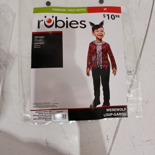 2PC TODDLER RUBIES WEREWOLF COSTUME - 2T - RED/BLACK/GREY (STYLE: 1002834) image 2