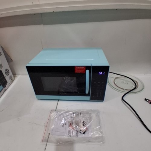 FRIGIDAIRE COUNTERTOP MICROWAVE OVEN - 120V - 11.7A - 0.9 CUBIC FEET - BLACK/BLUE (MODEL: EMW953-BLUE) image 3