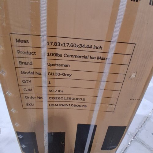 UPSTREMAN COMMERCIAL ICE MAKER MACHINE - 100LBS - GREY (MODEL: CI100-GREY) image 2