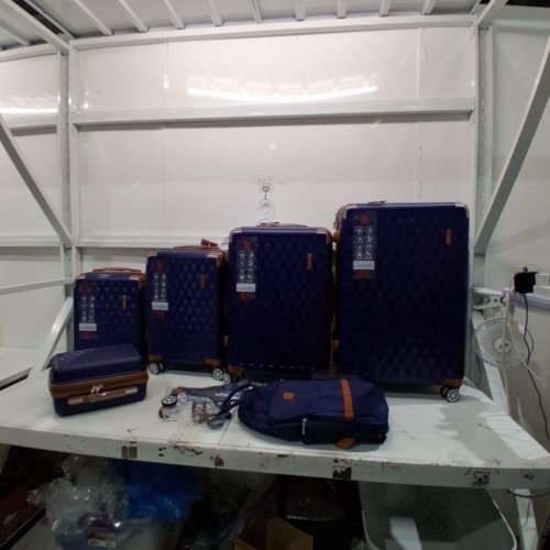 7PC MELALENIA LUGGAGE SET - NAVY BLUE /BROWN (MODEL: TR002-SET) image 2