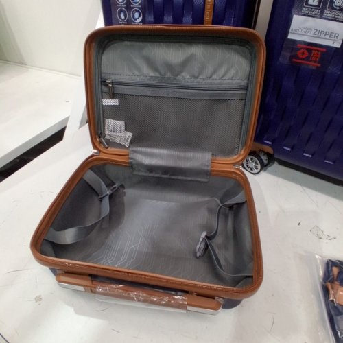 7PC MELALENIA LUGGAGE SET - NAVY BLUE /BROWN (MODEL: TR002-SET) image 4