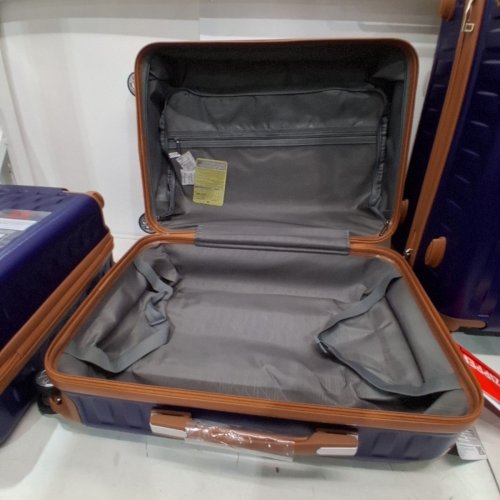 7PC MELALENIA LUGGAGE SET - NAVY BLUE /BROWN (MODEL: TR002-SET) image 8