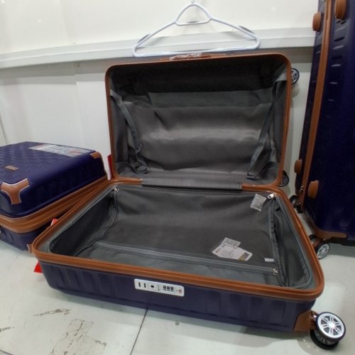 7PC MELALENIA LUGGAGE SET - NAVY BLUE /BROWN (MODEL: TR002-SET) image 9