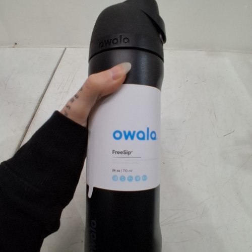 OWALA FREESIP INSULATED STAINLESS STEEL, LEAK PROOF, BUILT IN STRAW , BPA FREE, 24 HOURS COLD WATER BOTTLE - 24OZ - VERY BLACK image 3