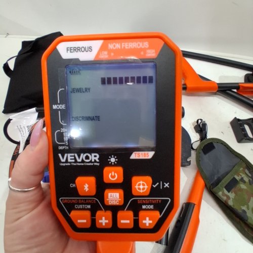 WATERPROOF METAL DETECTOR - 12" COIL - 39" TO 50" LENGTH - LCD SCREEN WITH 7 MODES AND HEADSET - IP68 WATER PROTECTION - ORANGE/BLACK (MODEL: TS185) image 2