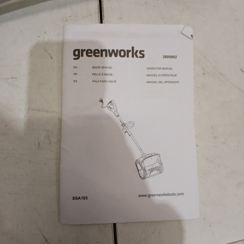 GREENWORKS PRO CORDED ELECTRIC SNOW SHOVEL - 8AMP - 12" - GREEN (MODEL: GBSS08000/2600802) image 6