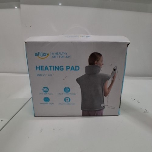 ALLJOY FLANNEL HEATING PAD FOR NECK, SHOULDER & BACK PAIN RELIEF - 24" X 33", 135W - GRAY (MODEL: AJ-HP012) image 4