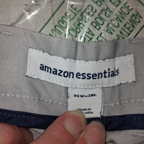 MEN'S AMAZON ESSENTIALS SLIM-FIT WRINKLE-RESISTANT FLAT-FRONT CHINO PANT - 35W X 28 L - LIGHT GREY (STYLE: MAE60009SP18) image 2
