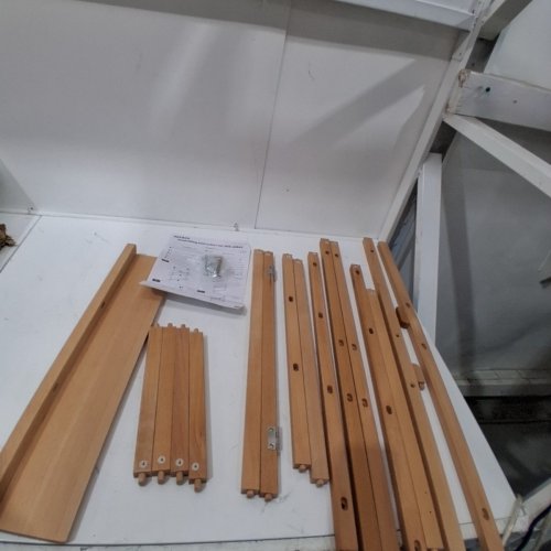 MEEDEN FOLDING WOOD PRINT RACK/ART STORAGE - NATURAL WOOD (MODEL: AFE-6084X-YM) image 3