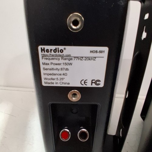 HERDIO 5.25" 300 WATTS OUTDOOR PATIO, ALL WEATHER WALL, MOUNT SYSTEM, BLUETOOTH -BLACK (MODEL: HOS-501) image 3
